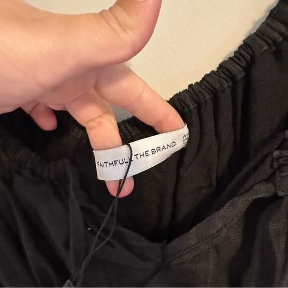 Tuckernuck Faithfull The Brand Black Linen Black Puff Sleeve Maxi Dress 4 - Picture 13 of 14